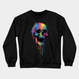 Tie Dye Melting Skull Crewneck Sweatshirt